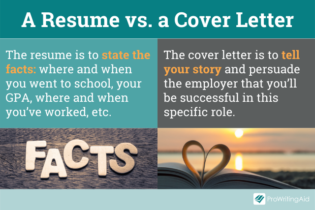 A resume versus a cover letter