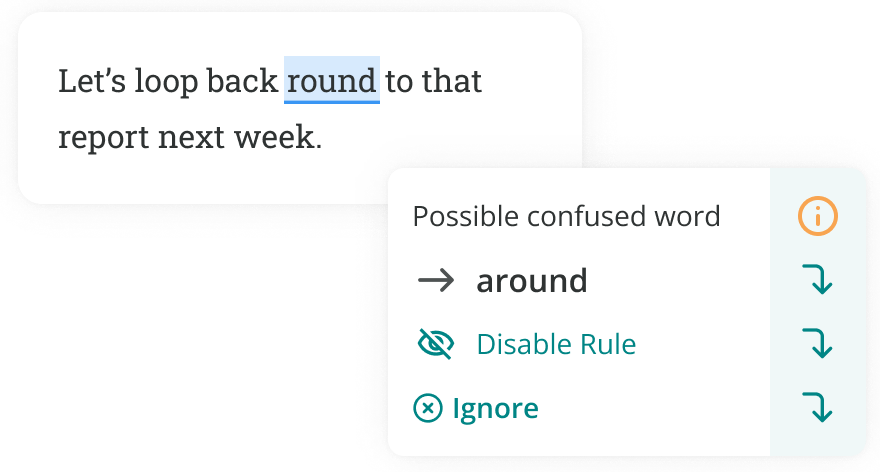 ProWritingAid tool confused word