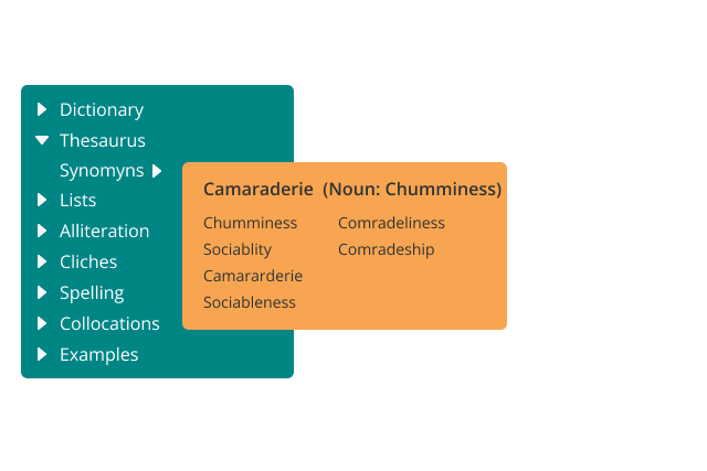 Camaraderie in ProWritingAid's Word Explorer