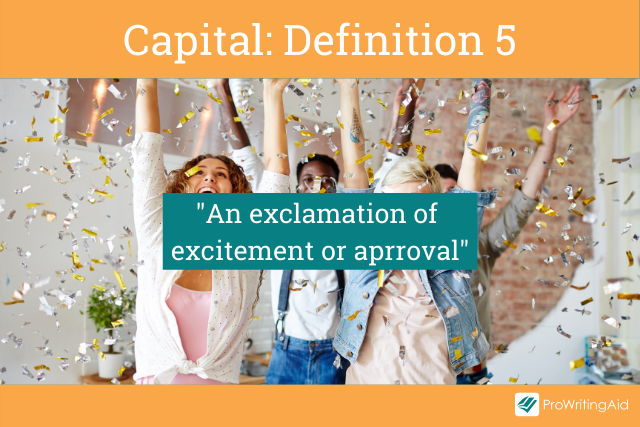 Capital meaning an exclamation of excitement