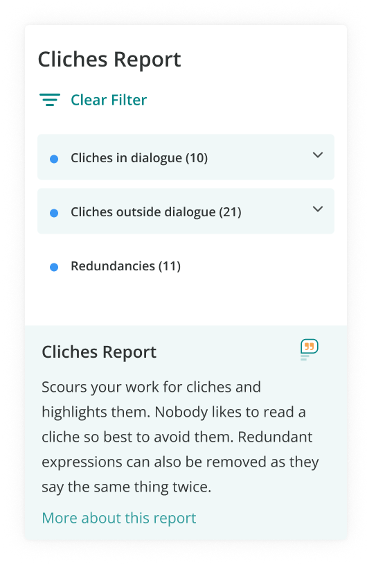 ProWritingAid Cliches and Redundancies Report