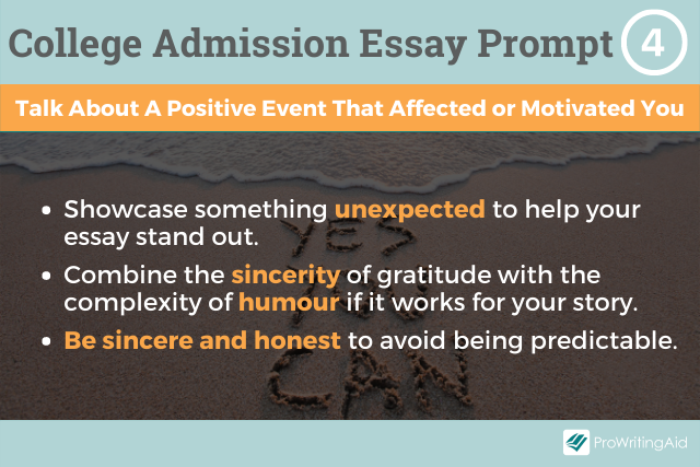 How to write about an event that positively affected you