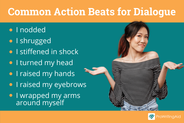 Common action beats for dialogue