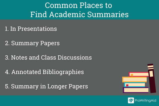Places to find academic summaries