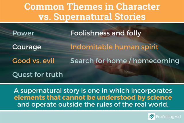 Common themes in character versus supernatural conflict