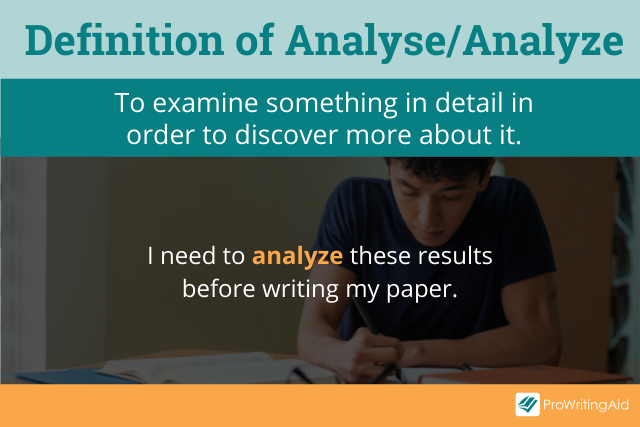 Definition of analyse and analyze