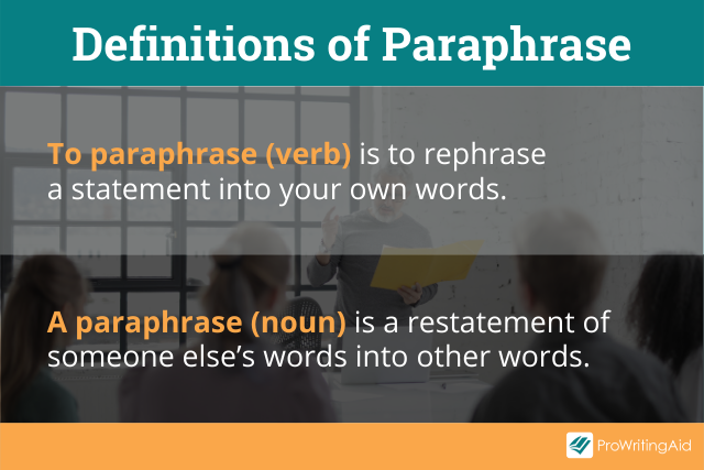 Definitions of paraphrase