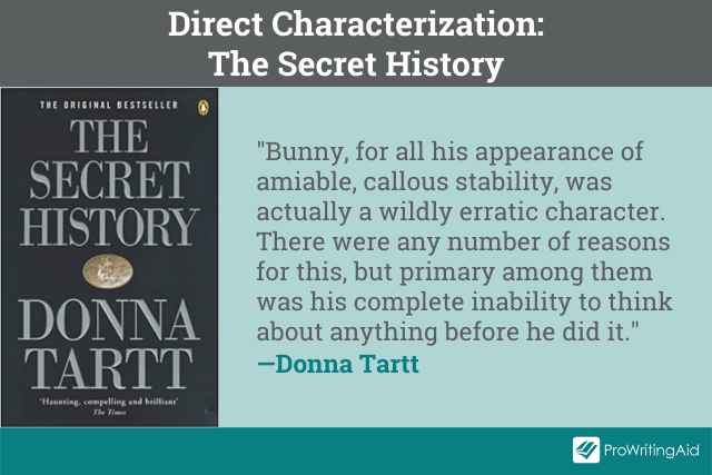 Direct characterization in the secret history