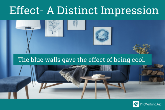 Effect meaning a distinct impression