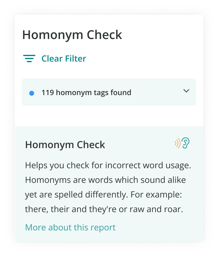 Homonym Report