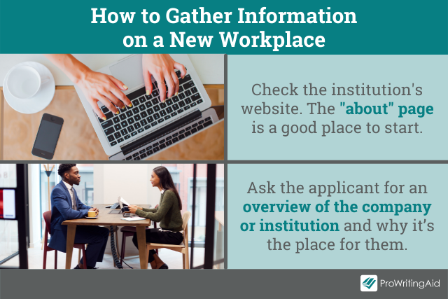 How to gather information on a workplace