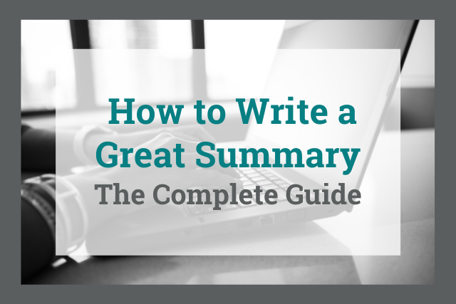 how to start writing a summary