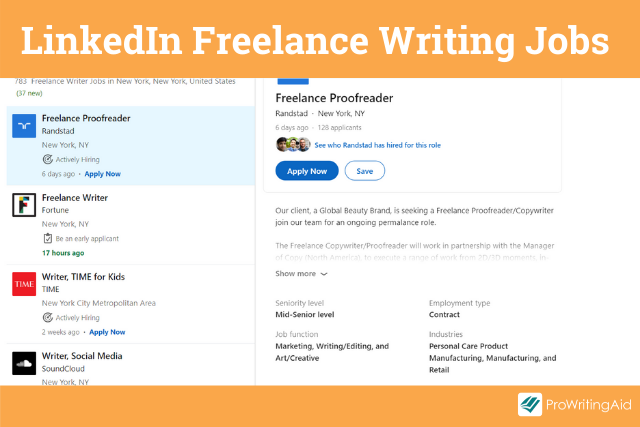 Freelance Writing Jobs on LinkedIn