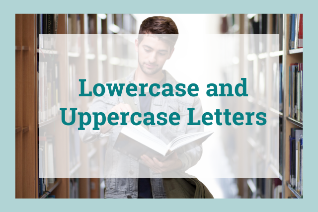 Lowercase and uppercase letters title