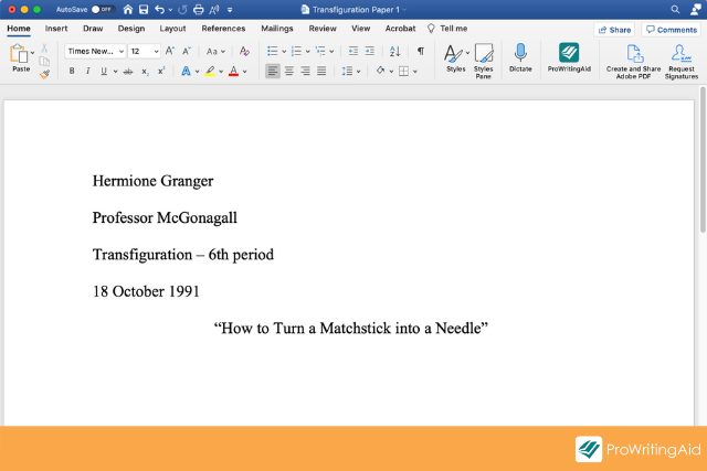 how to create an mla title page