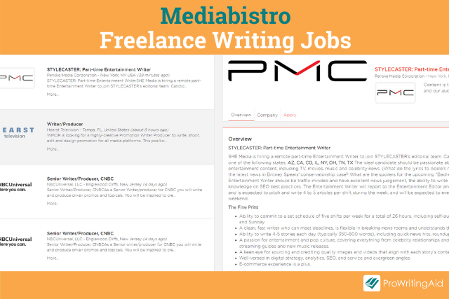 Freelance writing jobs on MediaBistro