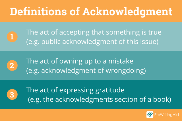 what is the meaning of acknowledgement in thesis