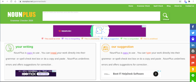 NounPlus Grammar Checker