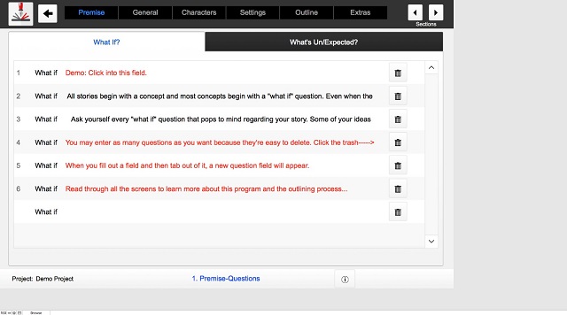 Outlining Your Novel Workbook Screenshot