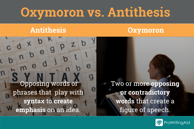 Oxymoron versus antithesis