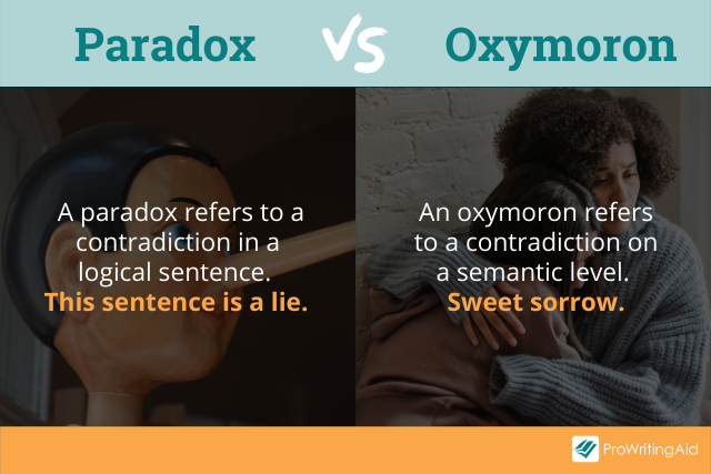 Oxymoron vs paradox definitions