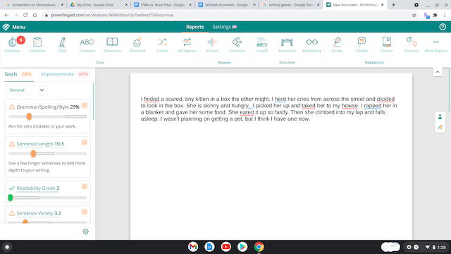 ProWritingAid's Realtime Report