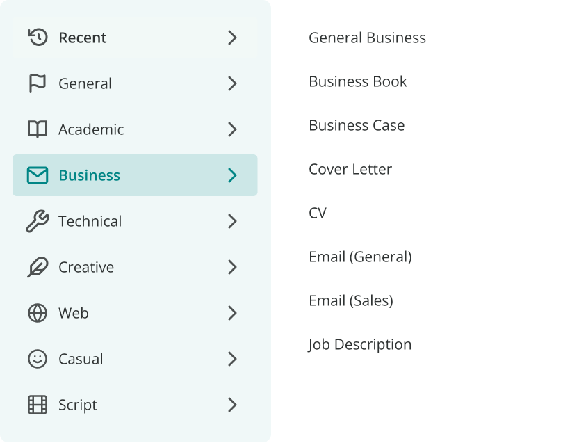 ProWritingAid's business email document type