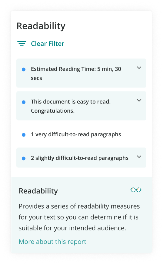 ProWritingAid's Readability Report