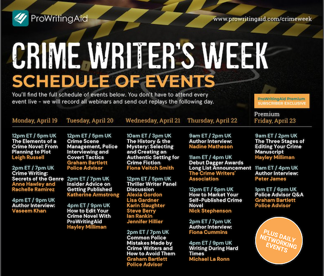 Crime Week Schedule