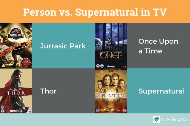 Person versus supernatural in TV