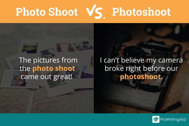 Photo shoot vs. Photoshoot in a sentence