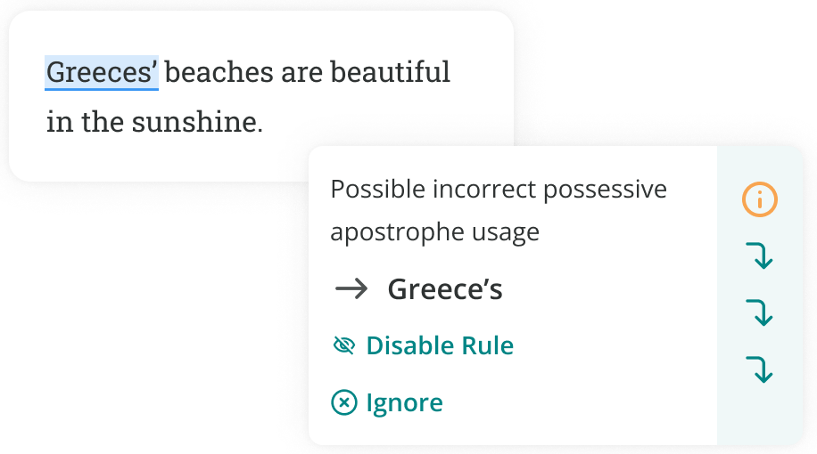 ProWritingAid detecting an incorrectly placed apostrophe