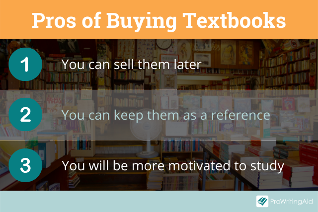 Pros of buying textbooks