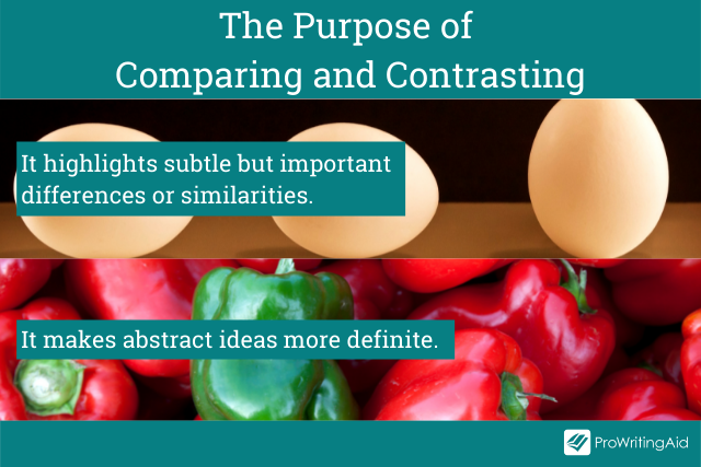 The purpose of comparing and contrasting