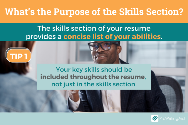 Purpose of the skill section
