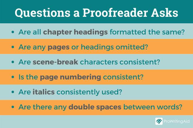 Questions a proofreader may ask