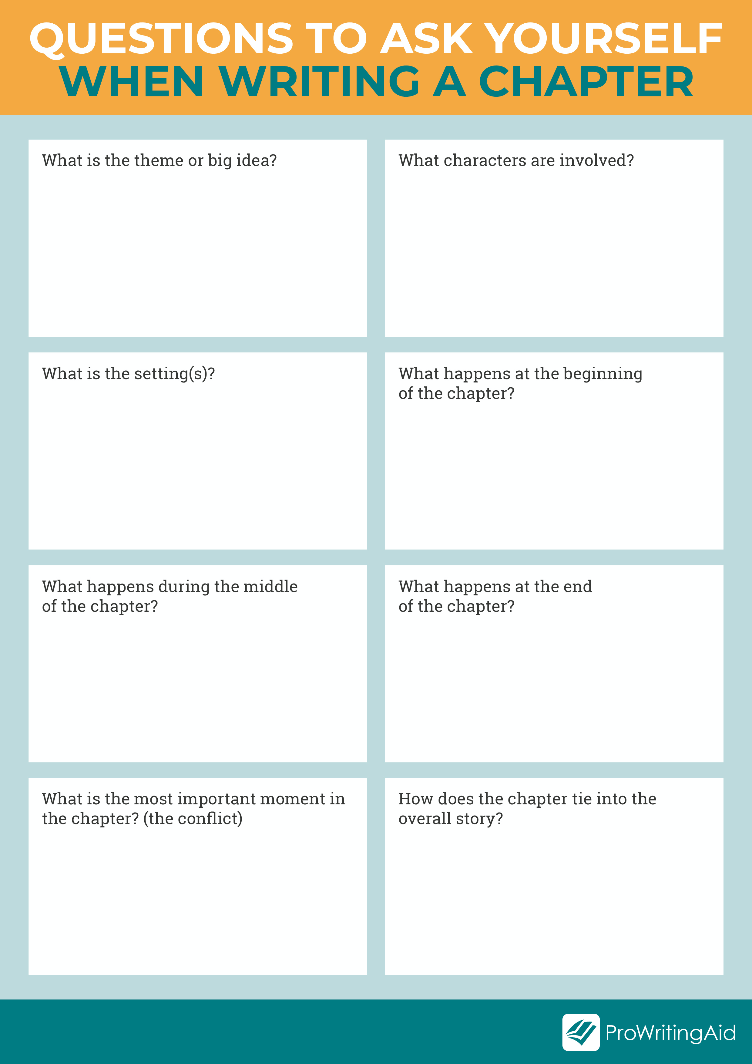 Questions to ask yourself when writing a chapter