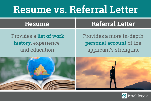 A resume versus a referral letter