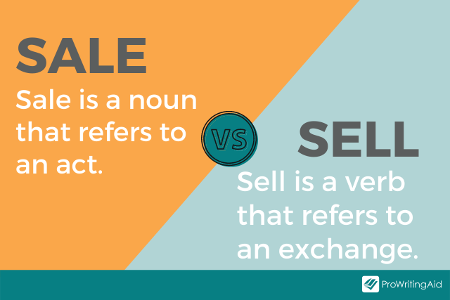 Image showing meaning of sell vs. sale
