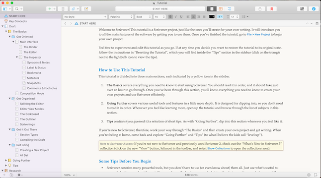 scrivener 3 screenshots