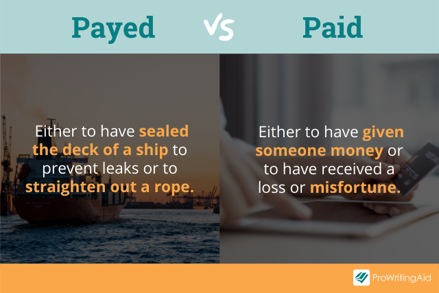 The difference between payed and paid