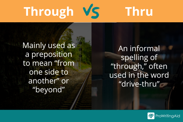 thru vs through difference