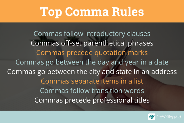 Top comma rules