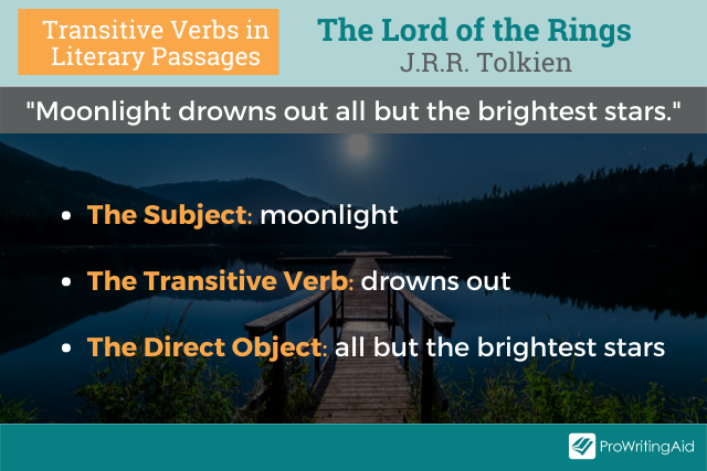 Transitive verbs in the lord of the rings