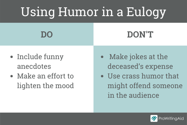 how to write a eulogy with humour