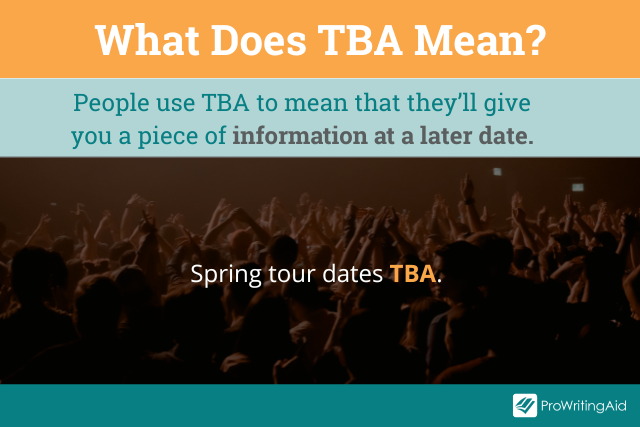 What TBA means