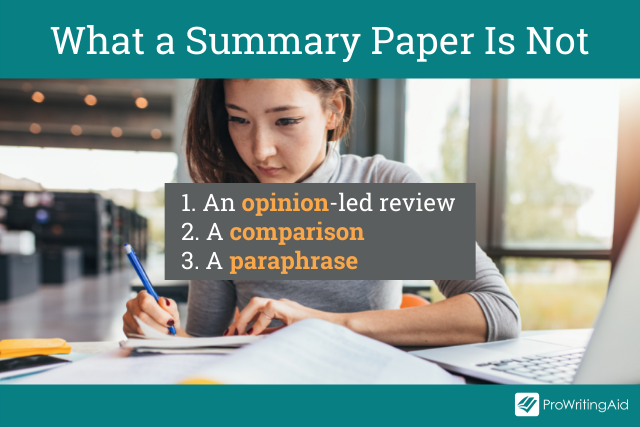 how to write a summary paper