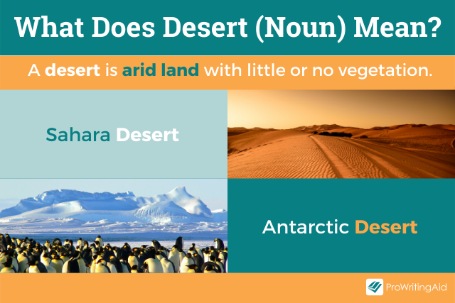 What does desert noun mean?