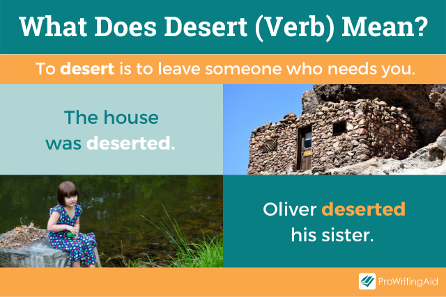 What does desert verb mean?