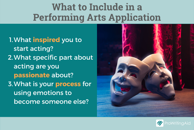 What to include in a performing arts application